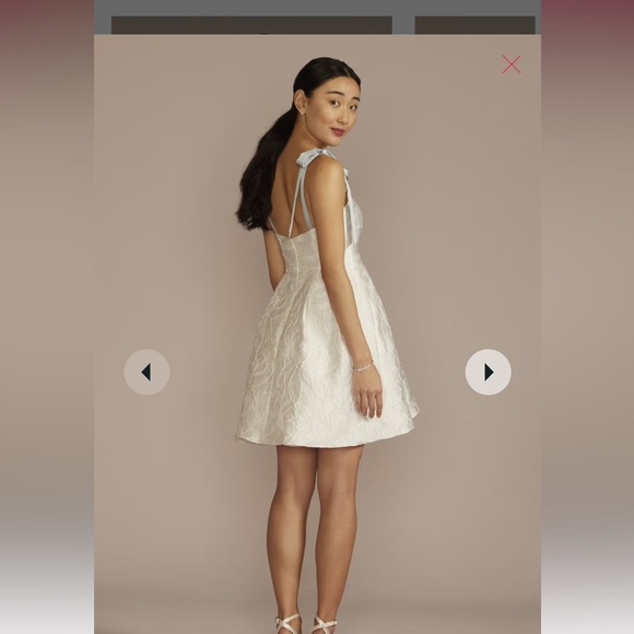 DB STUDIO Short Jacquard A-Line Dress with Removable Straps - Picture 3 of 7